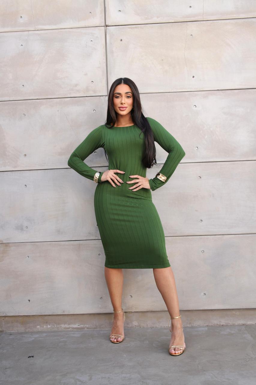 Vestido Midi Manga Longa Miss Girls REF 50646