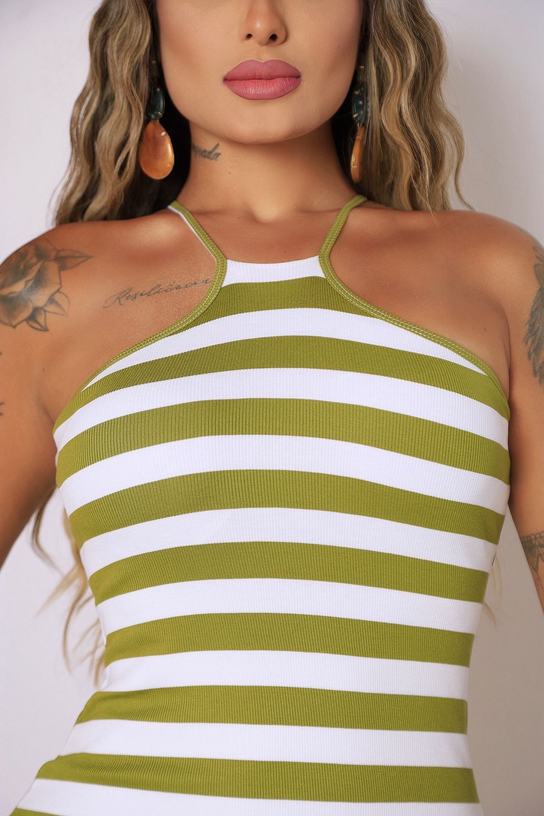 Vestido de Alcinha Listrado c/ Bojo Miss Girls 61257